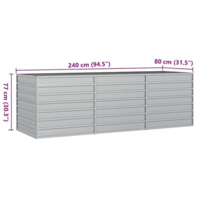 Garden Raised Bed Silver Galvanized Steel Large Garden Raised Bed