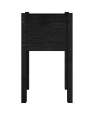 Garden Planter Set of 2 Solid Pinewood, 27.6" High