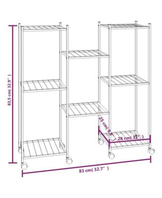 Tall Powder-Coated Iron Rollable Flower Stand