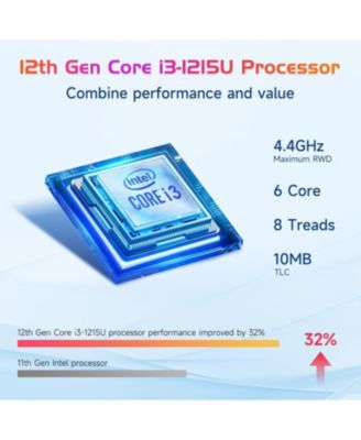 17.3" IPS FHD-Laptop, Intel 6 Cores i3-1215U 16GB RAM 256GB SSD (Beat Ryzen 5 7520U, Up to 4.4GHz) Computer with 65W GaN Type C Backlit Keyboard Fingerprint, for Home Student and Business Black