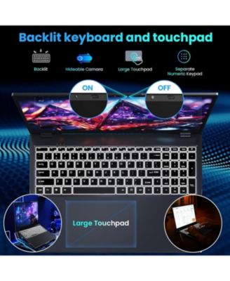 17.6 inch Student-Laptop Computer, 2025 16GB RAM 384GB SSD Expandable 512GB Windows 11 Laptop, Quad-Cores Processor, 1080P FHD Display, 1 Year Office 365, Backlit Keyboard, WiFi 6, Type C