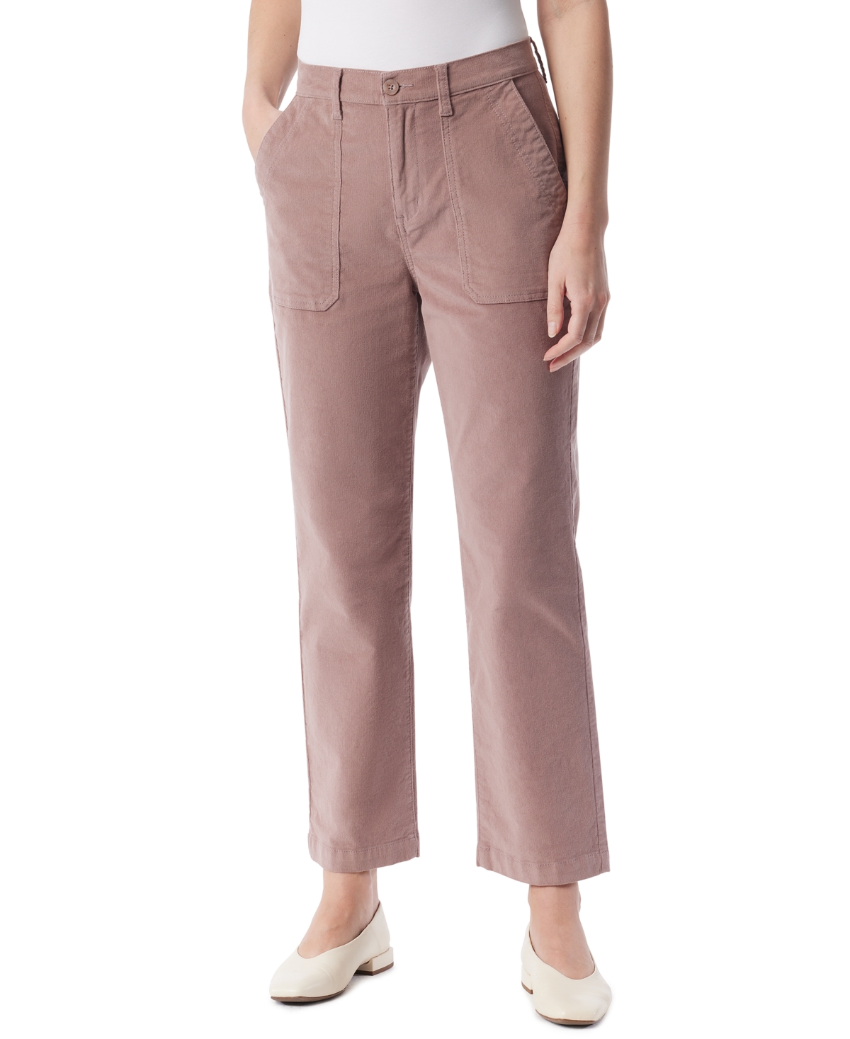 Gloria Vanderbilt Women's Cord Utility Straight Pants In Pink