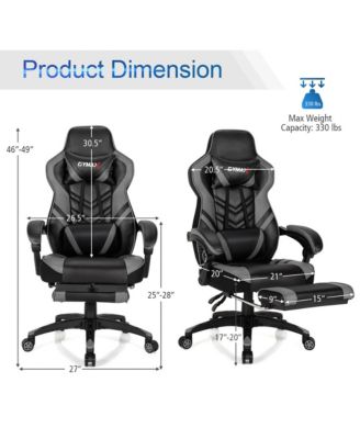 Office Computer Desk Chair Gaming Chair Adjustable Swivel w/Footrest