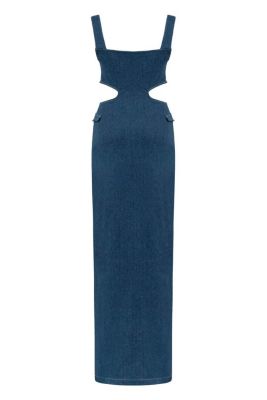 Women's Sosa Denim Maxi Dress - Stylish Cutout Jean Dress