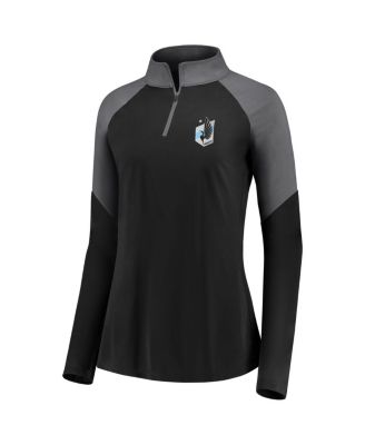 Women's Black Minnesota United FC Interlock Quarter-Zip Pullover Sweatshirt