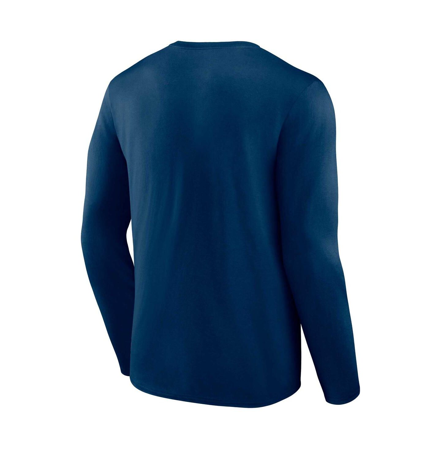 Мужская футболка Fanatics Navy Nashville SC Johnny Cash Finger Long Sleeve — фото 3