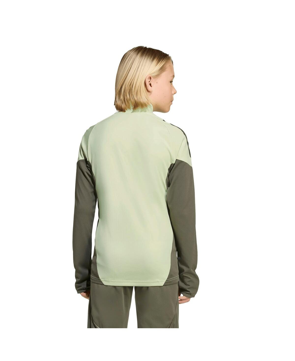 Adidas Originals Big Boys And Girls Green Real Madrid 2025/26 Training Aeroready Quarter-zip Pullover Sweatshirt In Gray