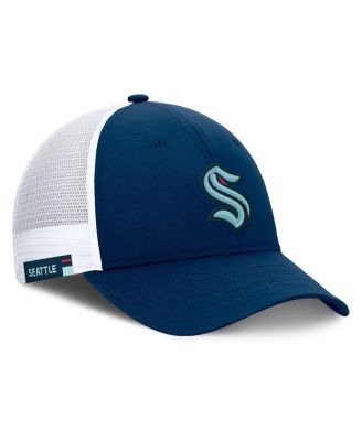 Men's Deep Sea Blue/White Seattle Kraken Authentic Pro Simple Rink Trucker Adjustable Hat