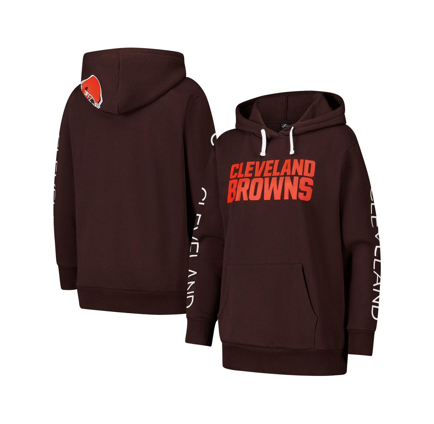 Women's Brown Cleveland Browns Extra Inning Pullover Hoodie