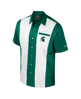 Men's Green Michigan State Spartans Strike Bowling Button-Up Shirt