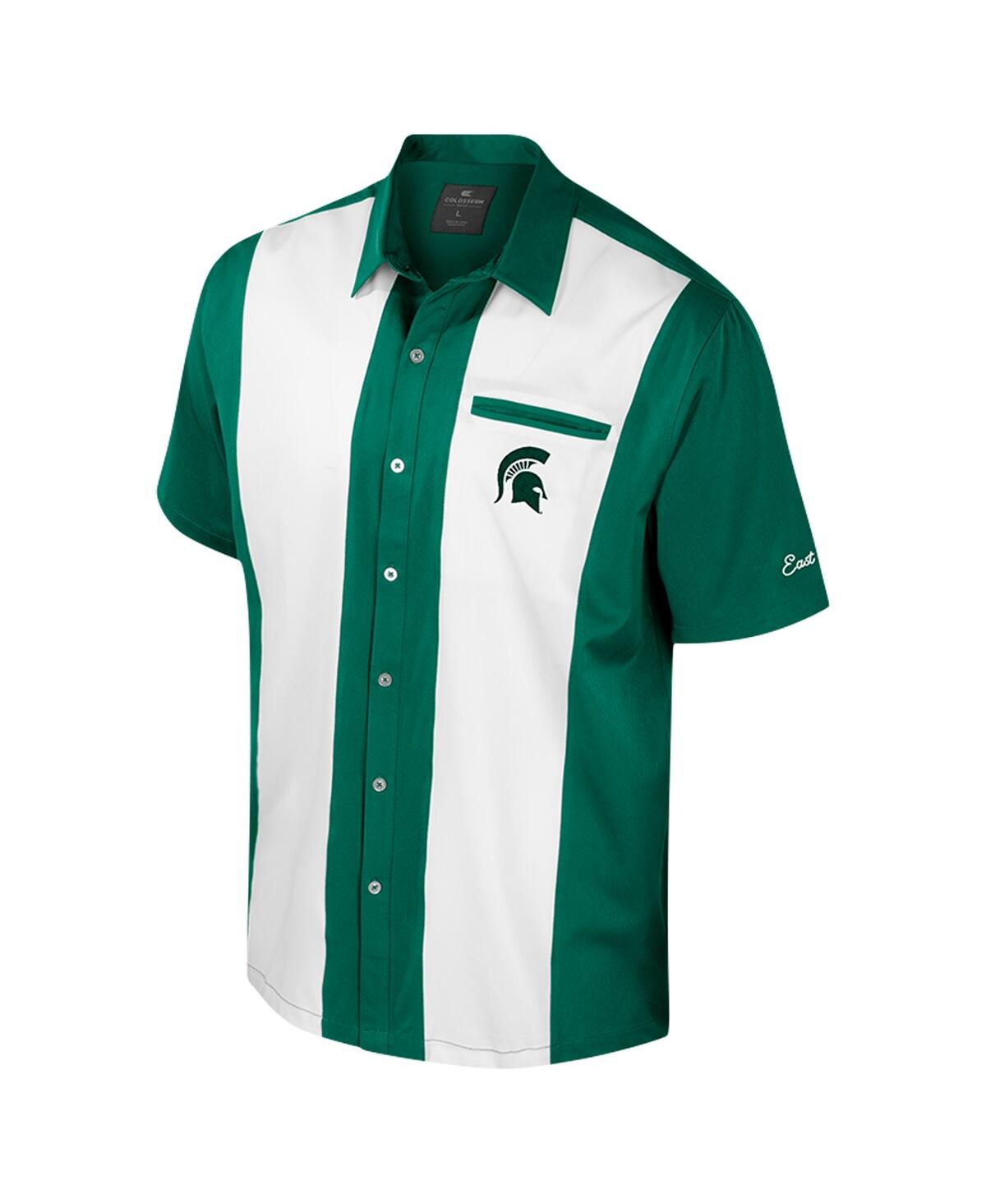 Colosseum Men's Green Michigan State Spartans Strike Bowling Button-up Shirt In Green