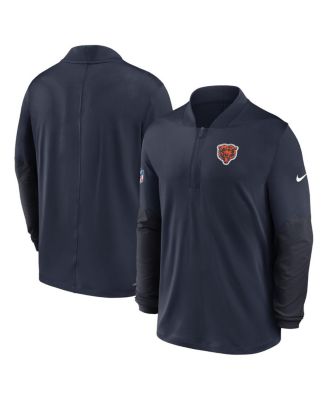 Men's Navy Chicago Bears Sideline Feel the Pressure Performance Half-Zip Pullover Sweatshirt