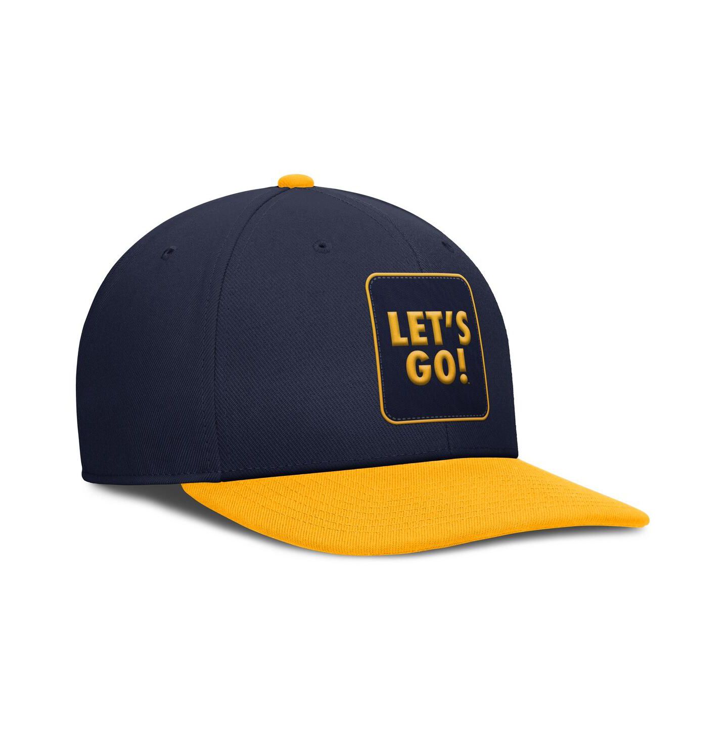 Мужская кепка Nike Navy/Gold West Virginia Mountaineers 2025 Sideline Campus Pro Local Snapback Hat — фото 3