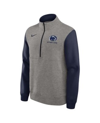 Men's Heather Gray/Navy Penn State Nittany Lions Club Fleece Half-Zip Pullover Sweatshirt