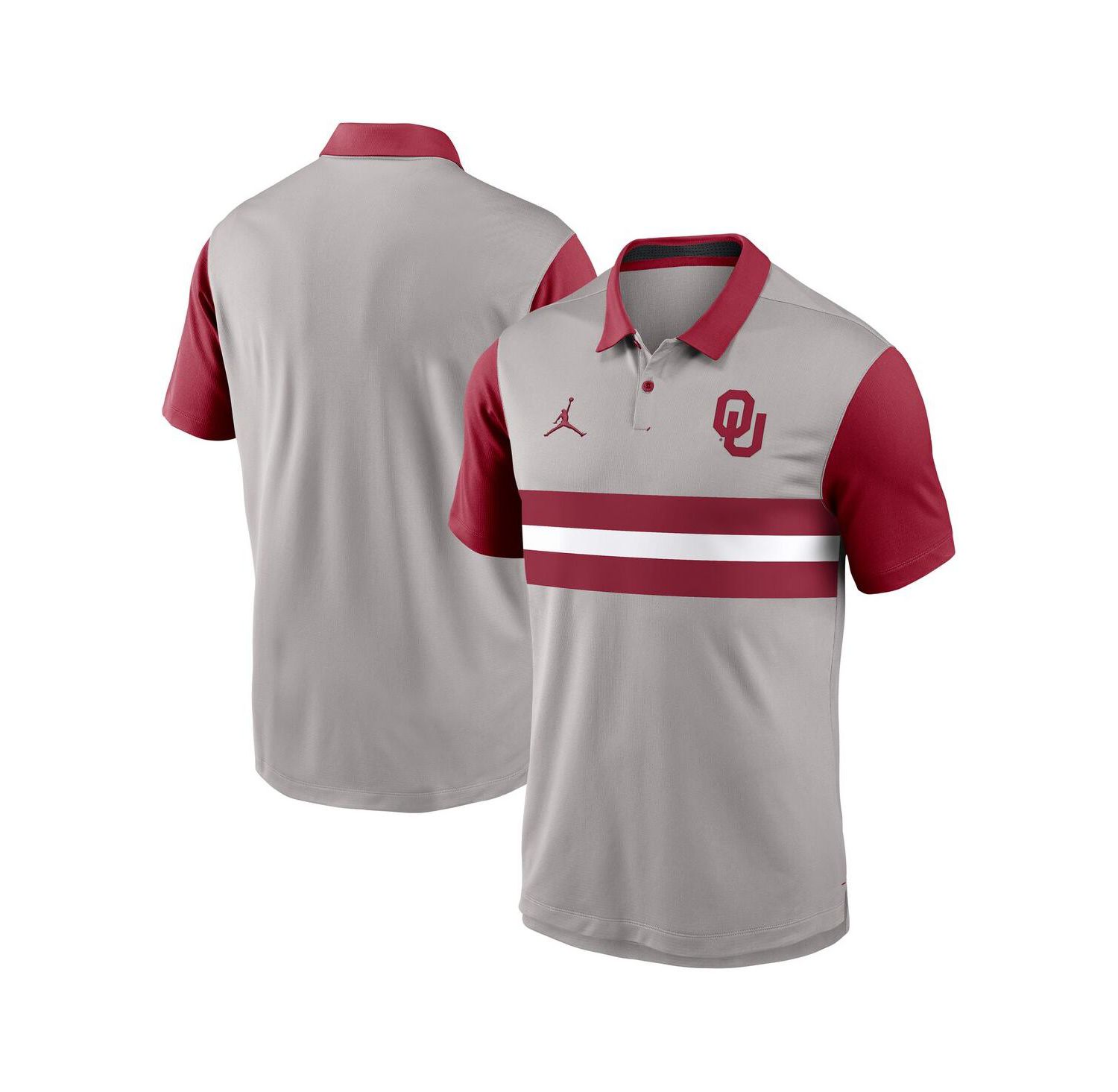 Men's Gray/Crimson Oklahoma Sooners Vapor Performance Polo Shirt