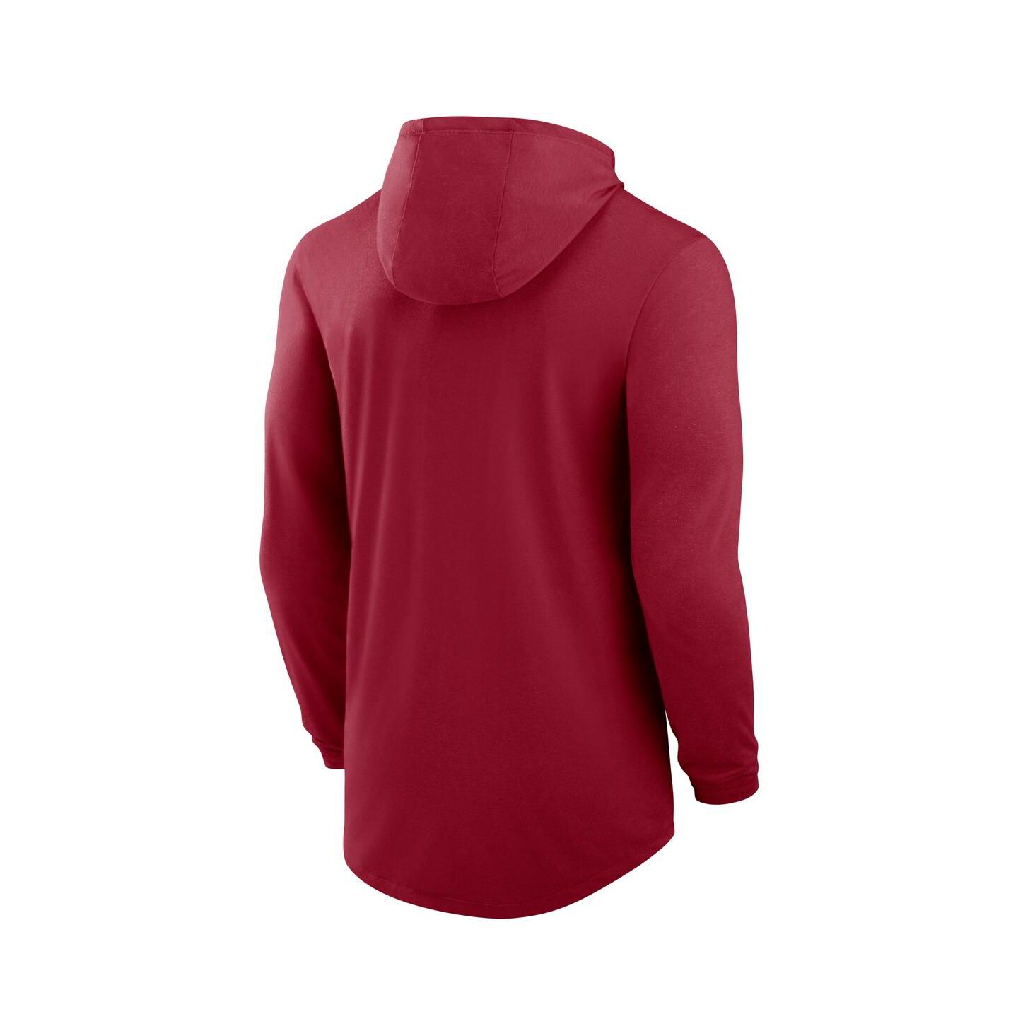 Мужское худи Jordan Crimson Oklahoma Sooners Classic Arch Tri-Blend Long Sleeve T-Shirt — фото 3