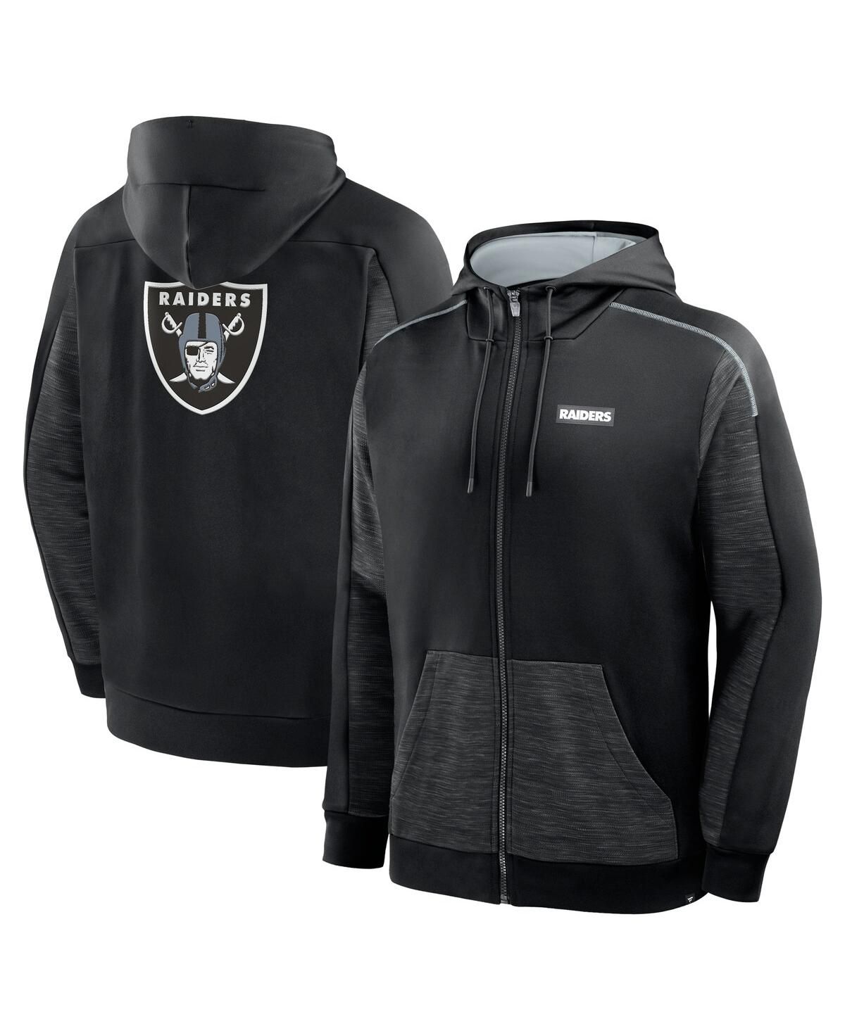 Мужская черная толстовка с капюшоном на молнии Las Vegas Raiders Checkdown Pass