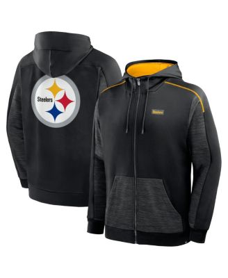 Fanatics - Men's Black Pittsburgh Steelers Checkdown Pass Full-Zip Hoodie