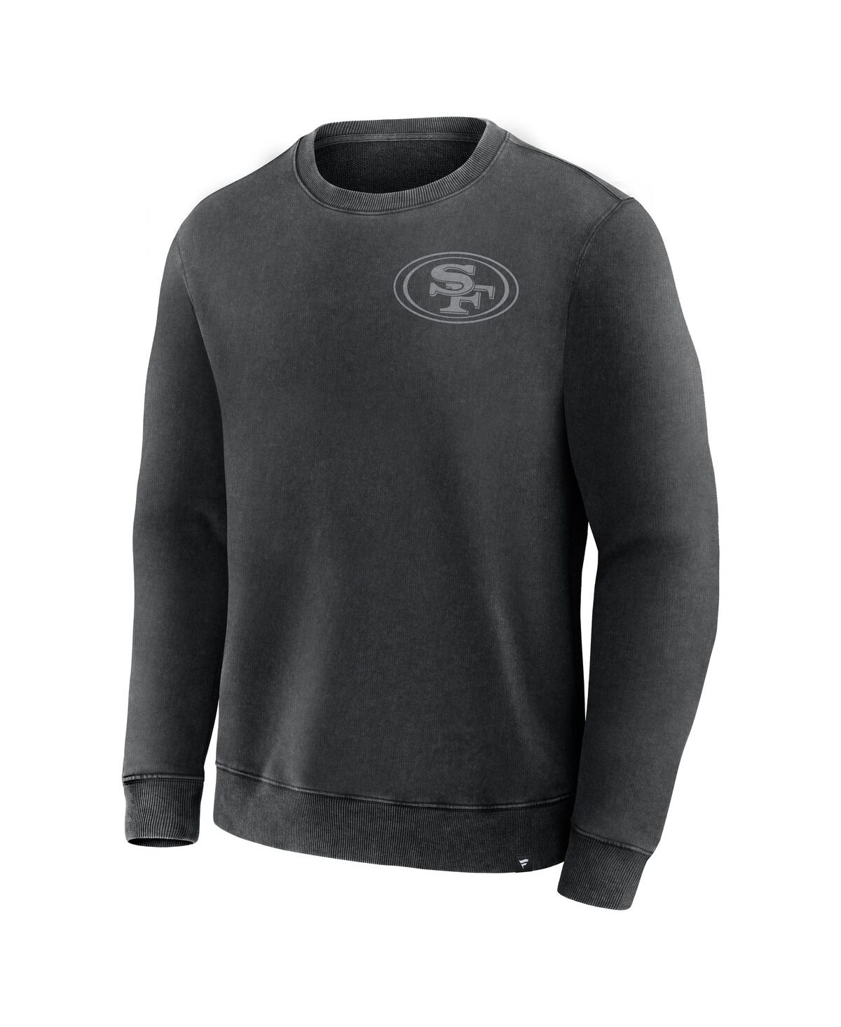 Fanatics Men's Black San Francisco 49ers Deep Route Pullover Sweatshirt In Gray