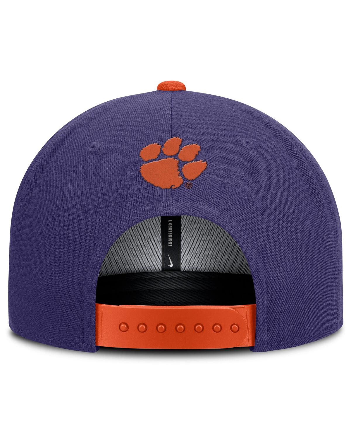 Nike Men's Purple/orange Clemson Tigers 2025 On-field Patch Pro Dri-fit Snapback Hat In Purple