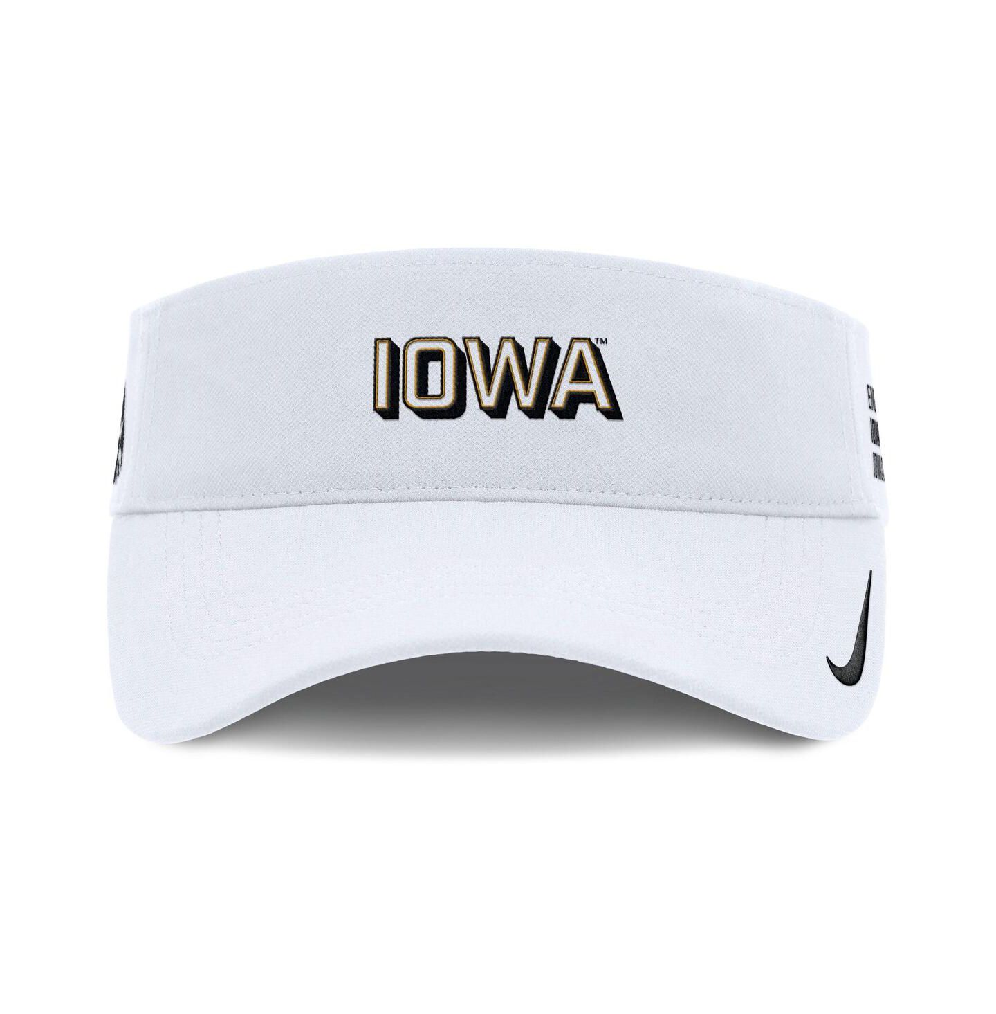 Мужские козырьки Nike White Iowa Hawkeyes 2025 On-Field Gameday Performance Ace Adjustable Hat — фото 2