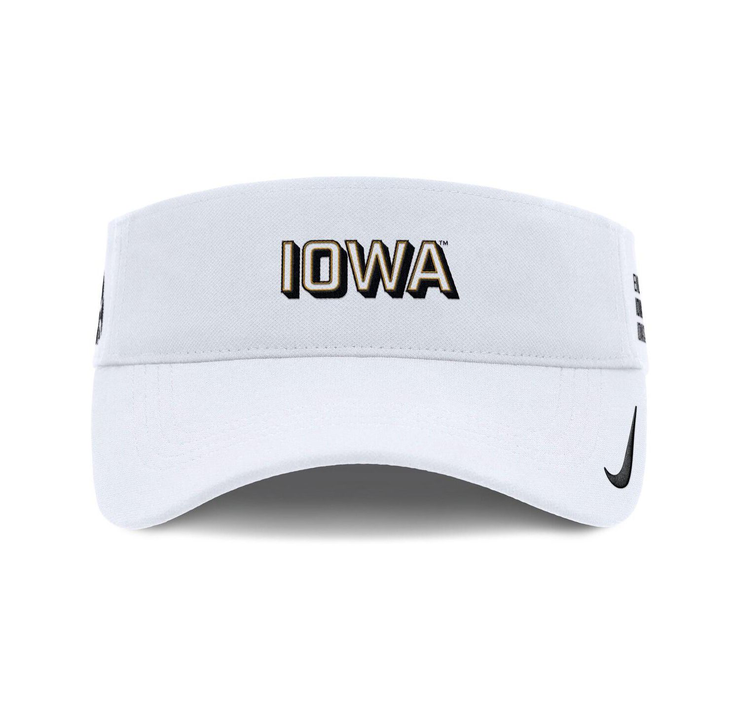 Men's White Iowa Hawkeyes 2025 On-Field Gameday Performance Ace Adjustable Visor Hat