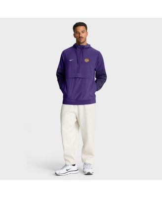 Men's Purple LSU Tigers Anorak Half-Zip Hoodie Jacket