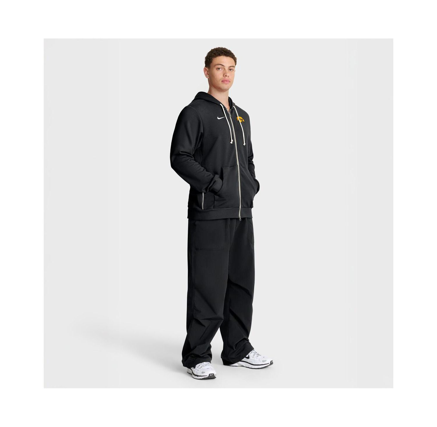 Men's Black Iowa Hawkeyes 2025 Sideline Standard Issue Dri-FIT Full-Zip Hoodie