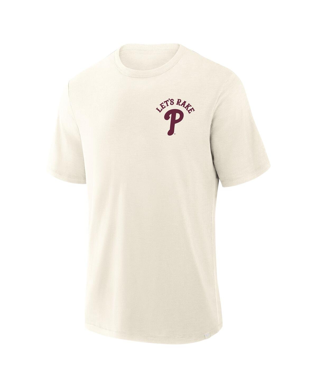 Fanatics Men's Cream Philadelphia Phillies Nostalgia Stadium Slub T-shirt In White