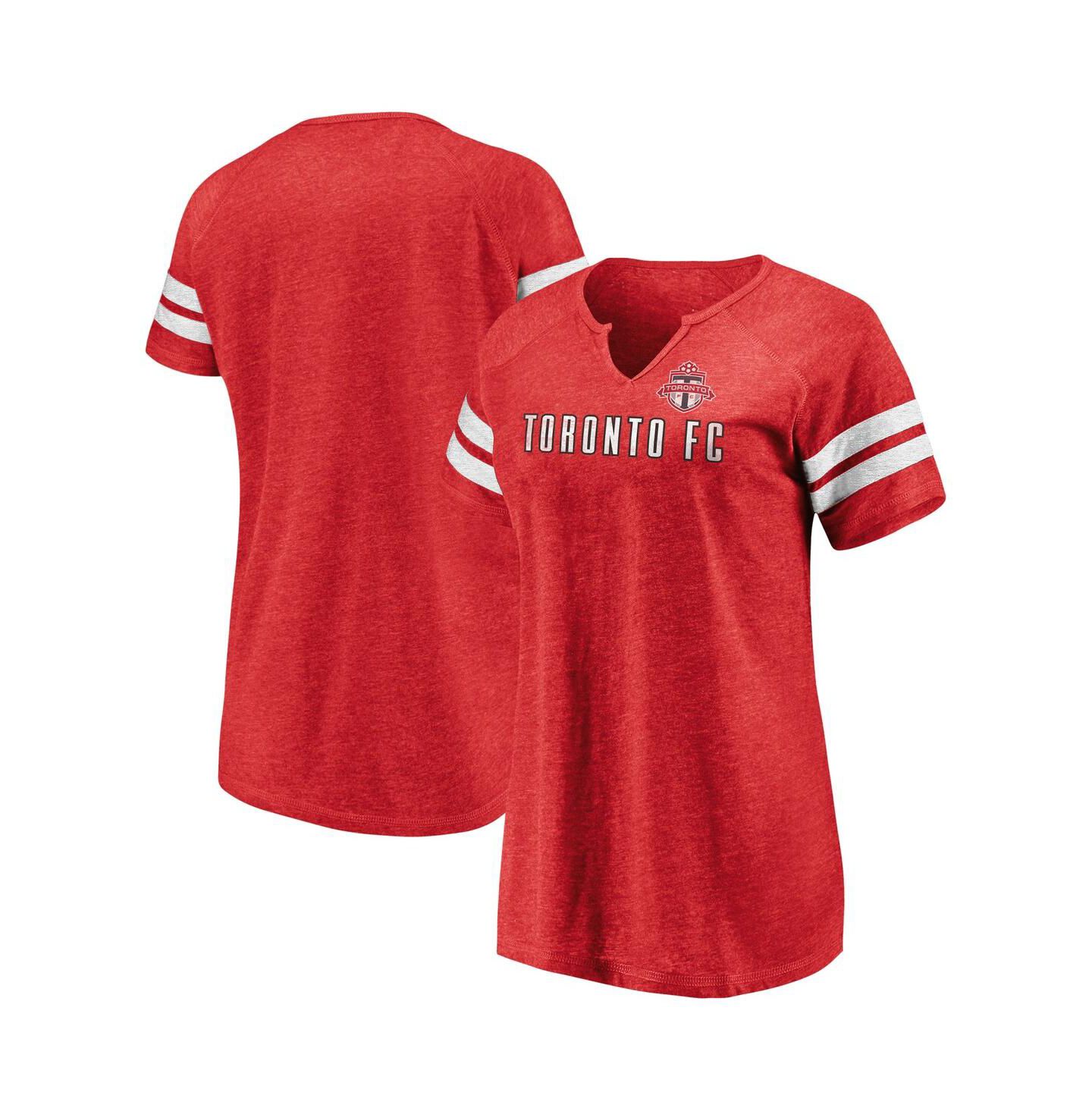Женская футболка Fanatics Red Toronto FC True Classics Full Force Raglan Tri-Blend Notch Neck — фото 1
