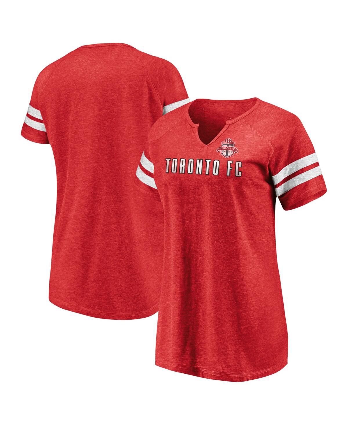 Fanatics Women's Red Toronto Fc True Classics Full Force Raglan Tri-blend Notch Neck T-shirt In Red