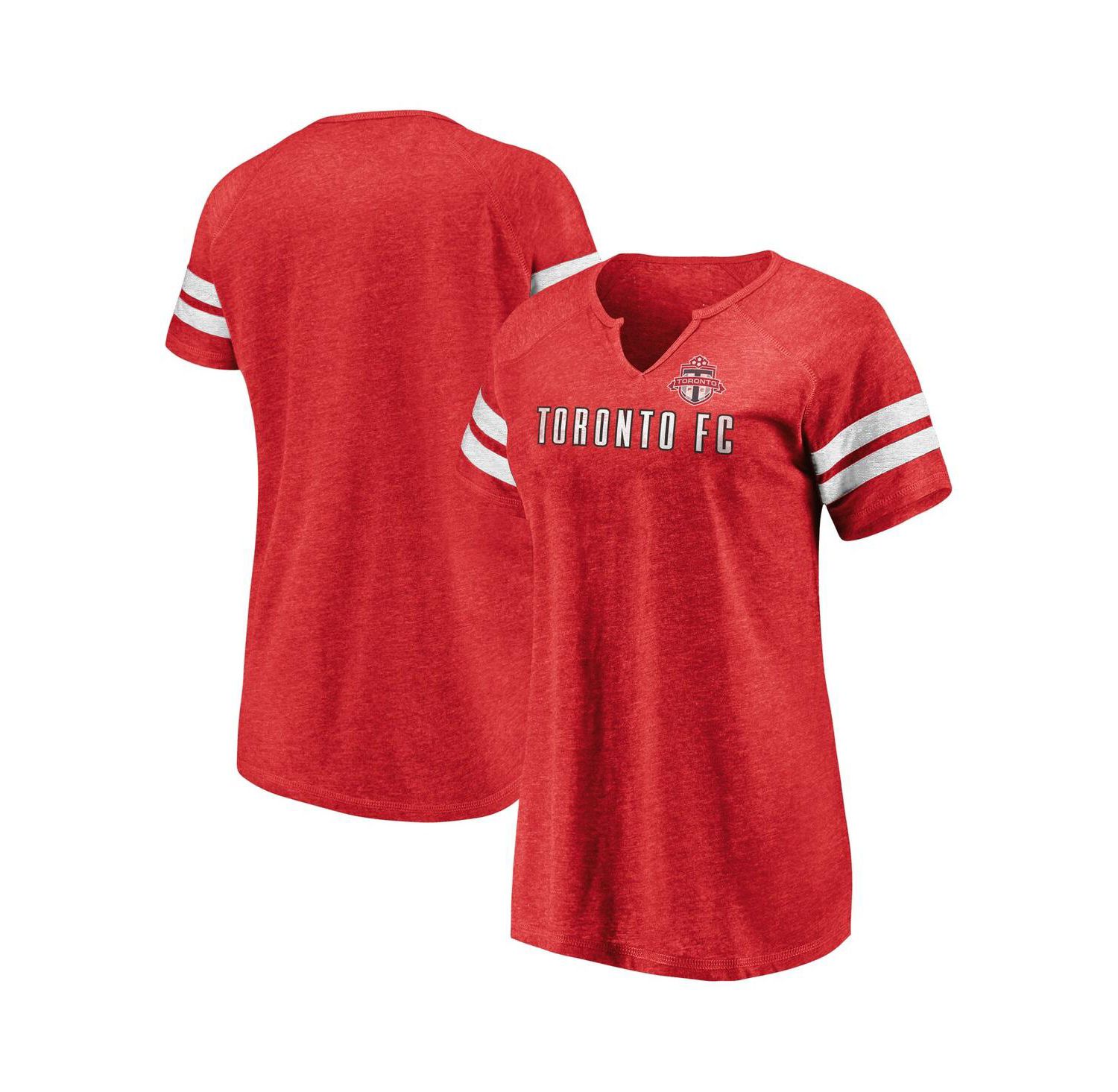 Women's Red Toronto FC True Classics Full Force Raglan Tri-Blend Notch Neck T-Shirt
