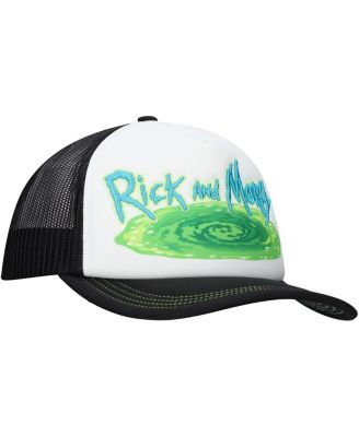 Men's and Women's White/Black Rick and Morty Graphic Foam Trucker Adjustable Hat