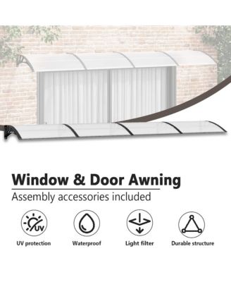 Door Canopy Black, Transparent Polycarbonate, ABS, Aluminum