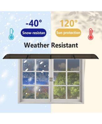 Door Canopy Black 157.5"x29.5" Polycarbonate
