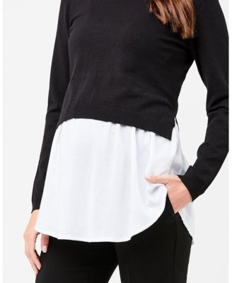 Maternity Pia Nursing Knit in Black