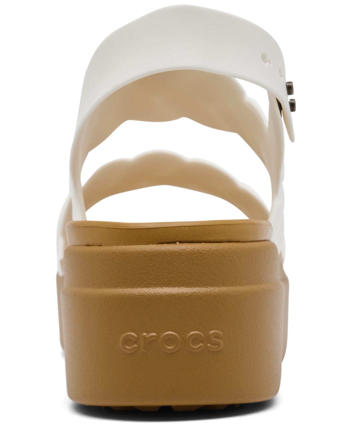 Crocs Women's Brooklyn Woven Low Wedge Sandals From Finish Line In White