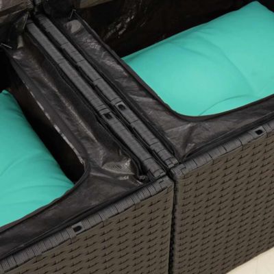 Garden Sofa Black, Blue