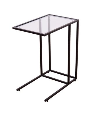 Coffee Tray Side Sofa End Table Ottoman Couch Stand TV Lap W/Glass Top