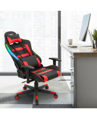 Gaming Chair Adjustable Swivel Computer Chair with LED Lights & Remote