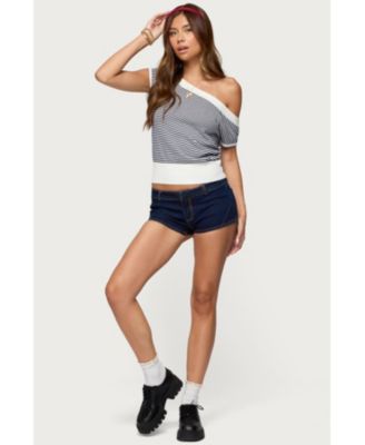 Women's Lottey Striped Off Shoulder Knit Top