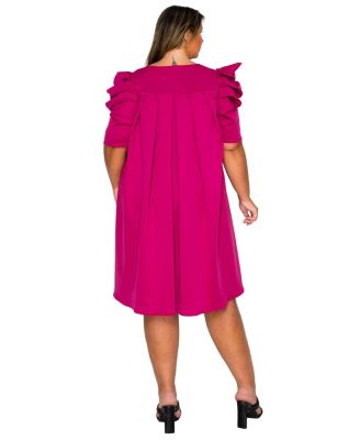 Women's Plus Size Zaya Pleated Swing Dress