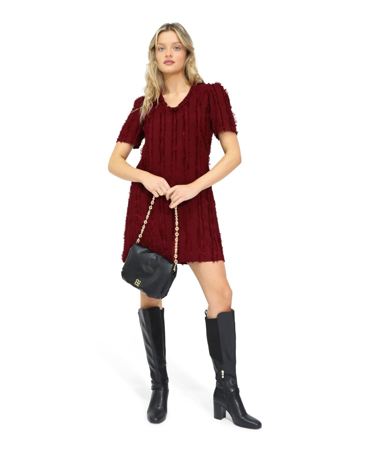 Solana Boho Fringe Mini Shift Dress