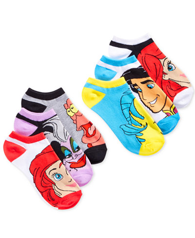 Disney Women's Assorted Little Mermaid No Show 6- Pk. Socks