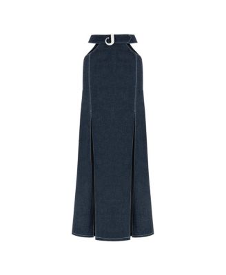 Women's Siena Maxi Denim Skirt - High-Waisted A-Line Blue