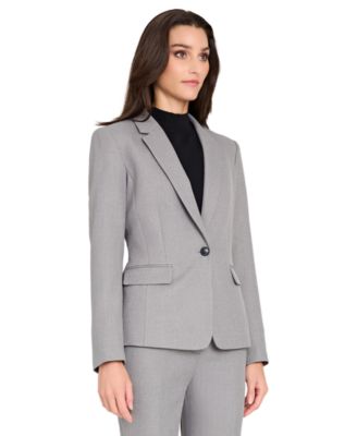Petite Women's Herringbone Peak Lapel Blazer