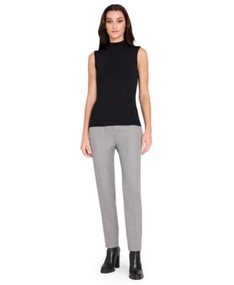 Petite Herringbone Mid Rise Pants