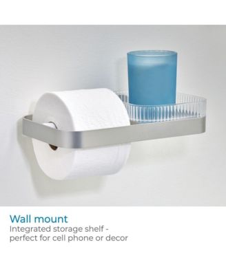 Wall Mounted Paper Holder with Shelf - Clear/Satin/Gray