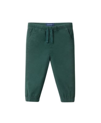 Infant Boys Grey Polo w/Plaid Collar & Twill Pull On Pant