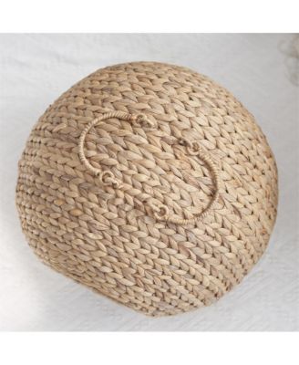 Woven Wicker Round Cat Bed Cave with Handles 18"x18"x18"